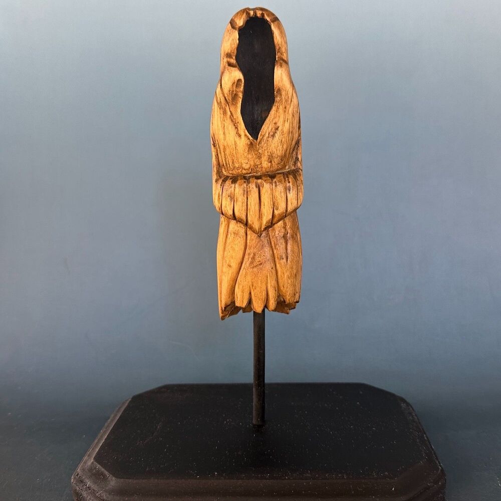 Vtg Wooden Faceless Reaper Signed Lamar H Rawson 2006 Ghost Halloween Decor Gift